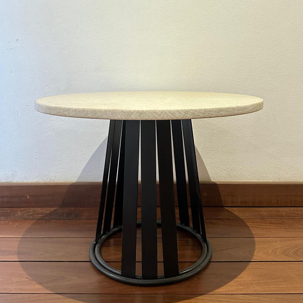 MESA TOCHA CON HIERRO RENDONDO