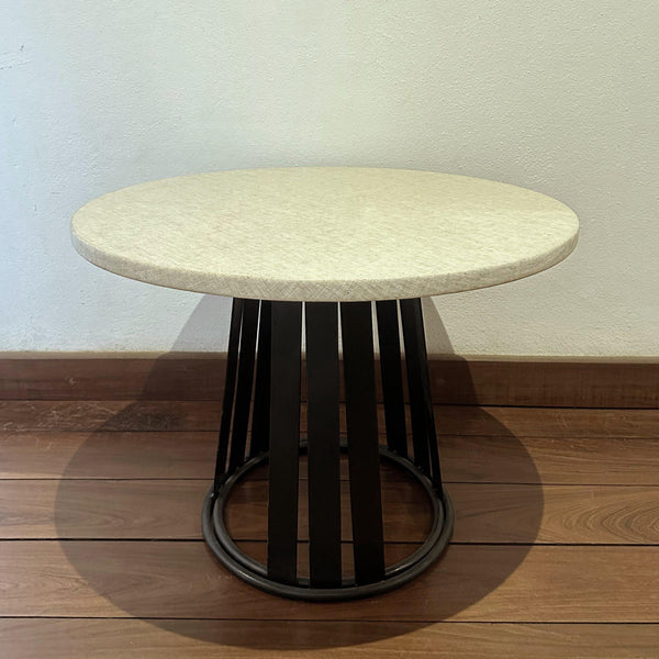 MESA TOCHA CON HIERRO RENDONDO